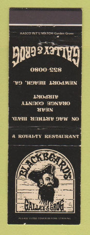 Matchbook Cover - Galley & Grog Newport Beach CA Blackbeard's