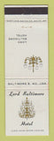 Matchbook Cover - Lord Baltimore Hotel MD WEAR