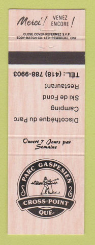 Matchbook Cover - Parc Gaspesien Cross Point QC