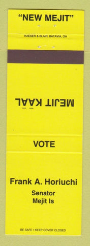 Matchbook Cover - Frank A Horiuchi Senator Mejit Is Election