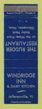 Matchbook Cover - Windridge Inn Jeffersonville VT Gloucester MA