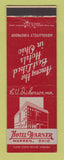 Matchbook Cover - Hotel Warner Warren OH