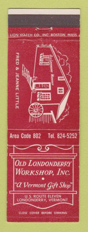 Matchbook Cover - Old Londonderry Workshop VT gifts