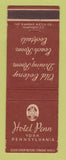 Matchbook Cover - Hotel Penn York PA