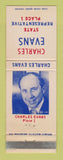 Matchbook Cover - Charles Evans State Rep Election Place 1