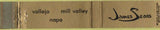 Matchbook Cover - James Sears Vallejo Mill Valley Napa CA 10 Strike