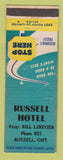 Matchbook Cover - Russell Hotel ON low phone #