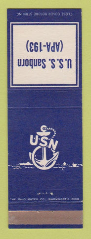Matchbook Cover - US Sanborn Navy