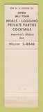 Matchbook Cover - Longfellow's Wayside Inn South Sudbury MA