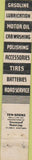 Matchbook Cover - Denison Indianapolis IN Firestone tires oil gas 10 Strike
