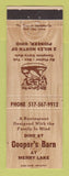 Matchbook Cover - Cooper's Barn Restaurant Pioneer OH