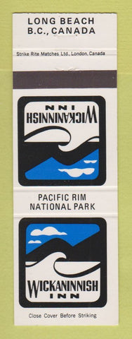 Matchbook Cover - Wickaninnish Inn Long Beach BC Pacific Rim National Park