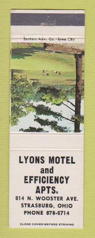 Matchbook Cover - Lyons Motel Apartments Strasburg OH