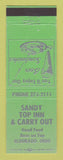 Matchbook Cover - Sandy Top Inn Restaurant Eldorado OH
