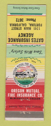 Matchbook Cover - Gates Insurance Agency Fortuna CA