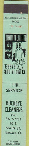 Matchbook Cover - Buckeye Cleaners Newark OH 10 Strike