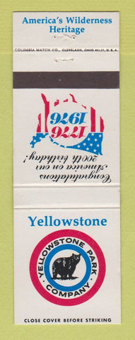 Matchbook Cover - Yellowstone National Park WY 1976