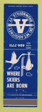 Matchbook Cover - Mount Ascutney Skiing Brownsville VT stork