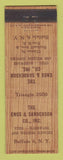 Matchbook Cover - Enos Sanderson Steel Hardware Welding Supply Buffalo NY