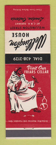Matchbook Cover - Wellington House London ON Friar's Cellar