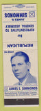 Matchbook Cover - James Simmonds General Assembly Rep Election