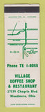 Matchbook Cover - Village Coffee Shop Restaurant Woodmere OH