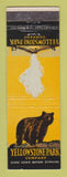 Matchbook Cover - Yellowstone National Park WY