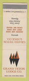 Matchbook Cover - Grand Teton Lodge National Park WY
