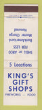 Matchbook Cover - King's Gift Shop fireworks oil gas Nashville Murfreesboro TN