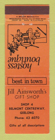 Matchbook Cover - Jill Ainsworth's Gift Shop Geelong Australia