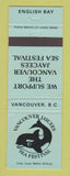 Matchbook Cover - Vancouver Jaycees Sea Festival BC