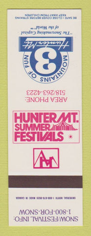 Matchbook Cover - Hunter Mountain Ski Area Hunter NY Summer Festivals