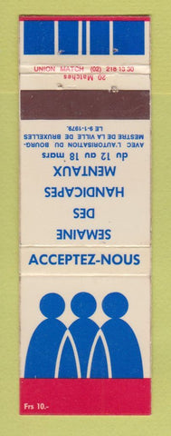 Matchbook Cover - Semaine Des Handicapes Mentaux Belgium Handicapped