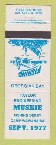 Matchbook Cover - Taylor Engineering Muskie Fishing Derby Camp Wawanaisa 1977