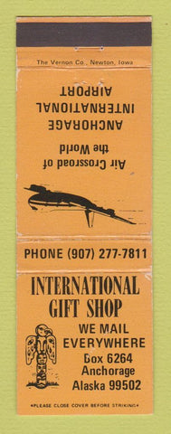 Matchbook Cover - International Gift Shop Anchorage AK totem WEAR