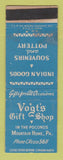 Matchbook Cover - Vogt's Gift Shop Indian Pottery Mountain Home PA WORN