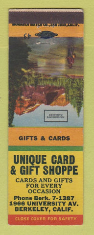Matchbook Cover - Unique Card Gift Shoppe Berkeley CA