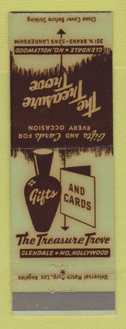 Matchbook Cover - Treasure Trove Gifts Cards Glendale North Hollywood CA
