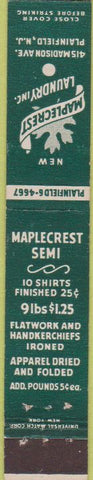 Matchbook Cover - Maplecrest Laundry Plainfield NJ 10 Strike