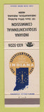 Matchbook Cover - Indiana Sesquicentennial Commission Indianapolis IN 1966