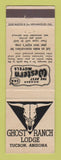 Matchbook Cover - Ghost Ranch Lodge Tucson AZ Best Western