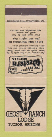 Matchbook Cover - Ghost Ranch Lodge Tucson AZ Best Western