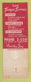 Matchbook Cover - Hotel Tampa Terrace Tampa FL WORN BACK
