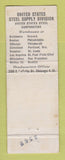 Matchbook Cover - US Steel Supply USS Warehouse Steel