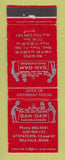 Matchbook Cover - San Dar Smorgasbord Bellville OH WEAR