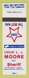 Matchbook Cover - Louie LJ Moore for Sheriff Clanton AL