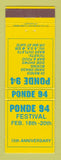 Matchbook Cover - Ponde 94 Festival Boxing Australia bands