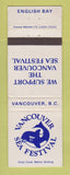 Matchbook Cover - Vancouver Sea Festival BC WEAR