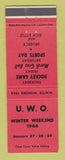 Matchbook Cover - UWO Winter Weekend 1966 RED
