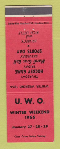 Matchbook Cover - UWO Winter Weekend 1966 RED
